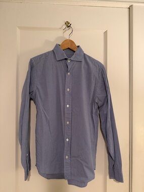 Jack Spade Men's Blue Micro Gingham Dress Shirt